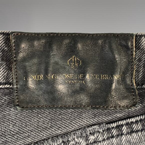 GOLDEN GOOSE Size M Grey Cotton Tapered Distressed Jeans - Picture 4 of 9